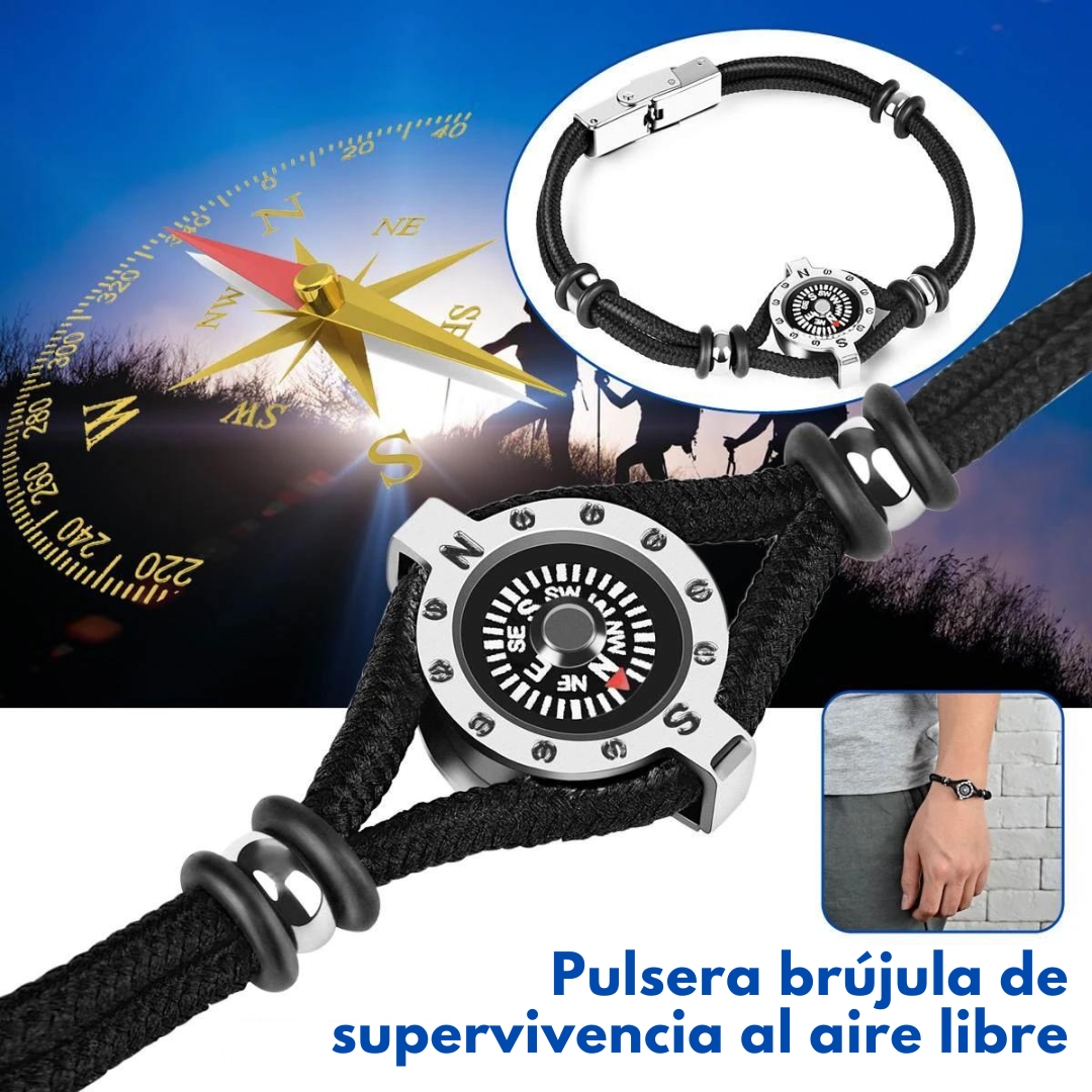 Pulsera De Cuerda Con Brújula🧭